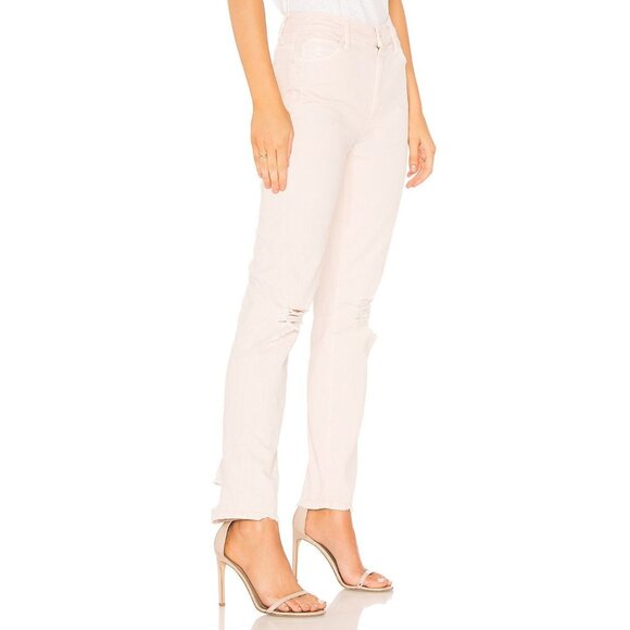 MOTHER The High Waisted Rascal Ankle Soft Pink Slim Straight Leg Jeans, Size 30 - Picture 3 of 15